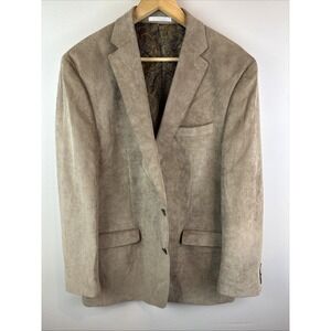 Chaps By Ralph Lauren Tan Corduroy Blazer Lined Sport Coat Jacket Mens Size 44 L